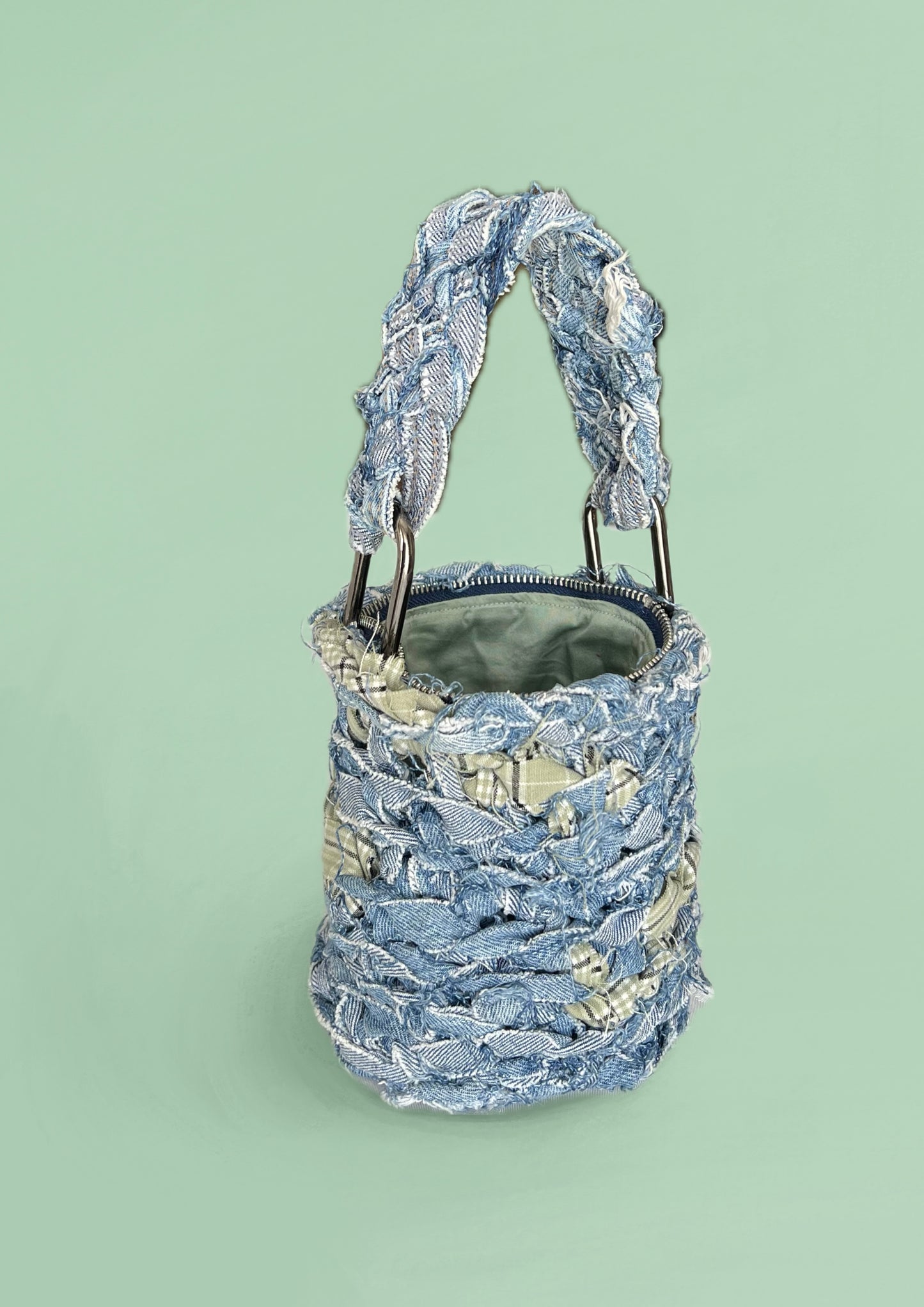 denim bucket bag
