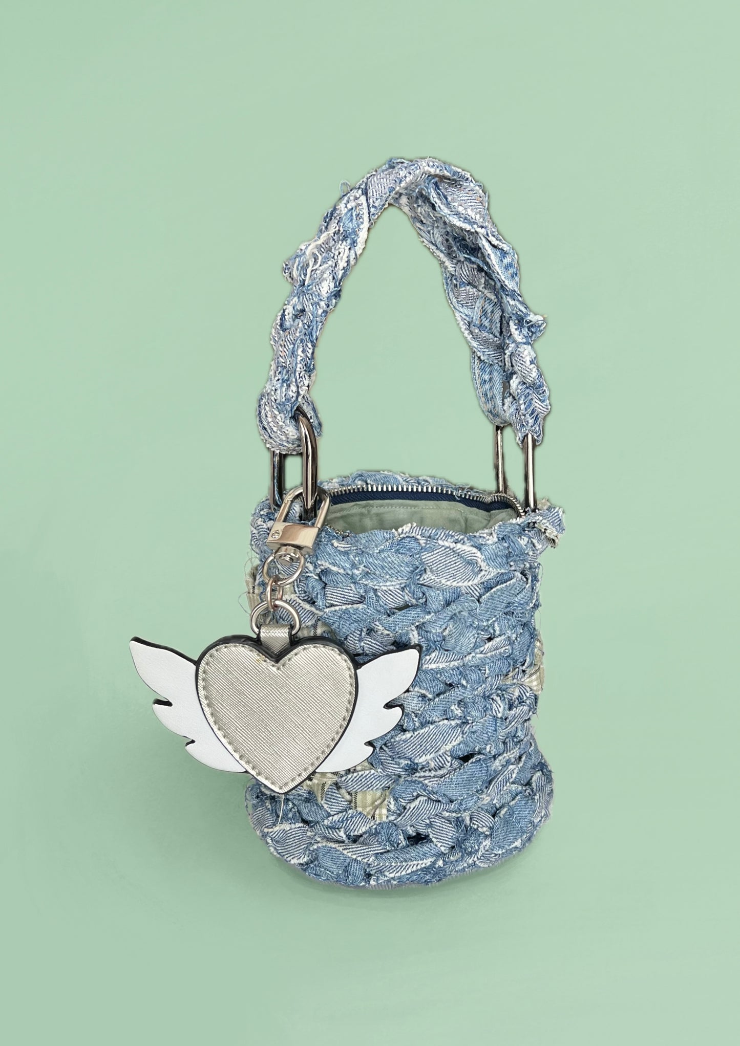 denim bucket bag