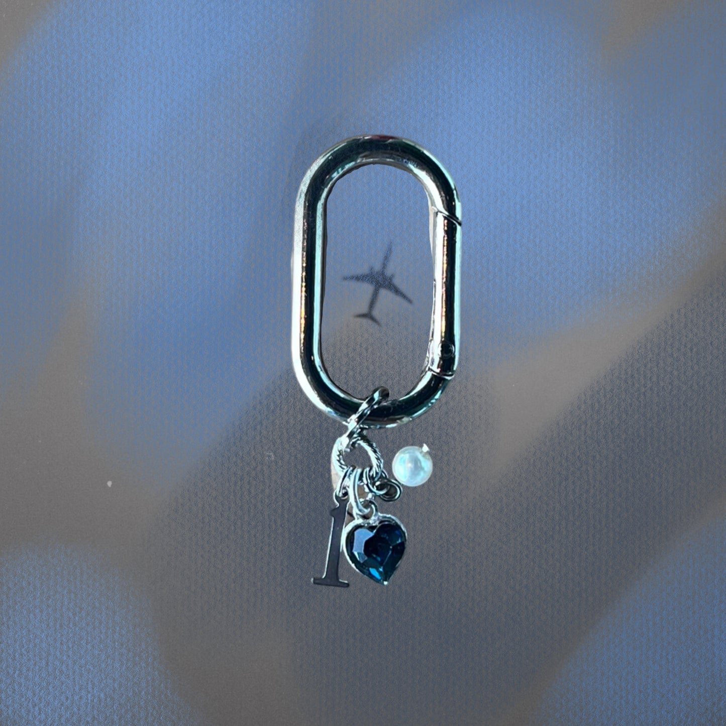 keychain with charms heart n pearl